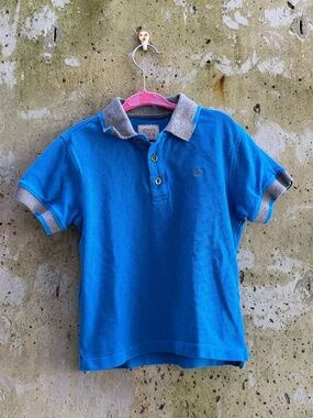 ✨3 for $50✨ ARMANI JUNIOR Boys Polo Shirt, Blue / Grey, 3 - 4 Year Old